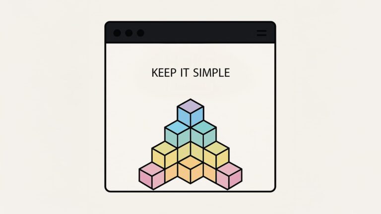 Havainnollistava kuva "keep it simple" iskulauseelle